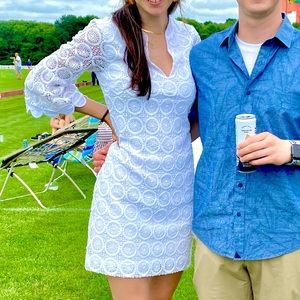 Lilly Pulitzer summer eyelet dress.